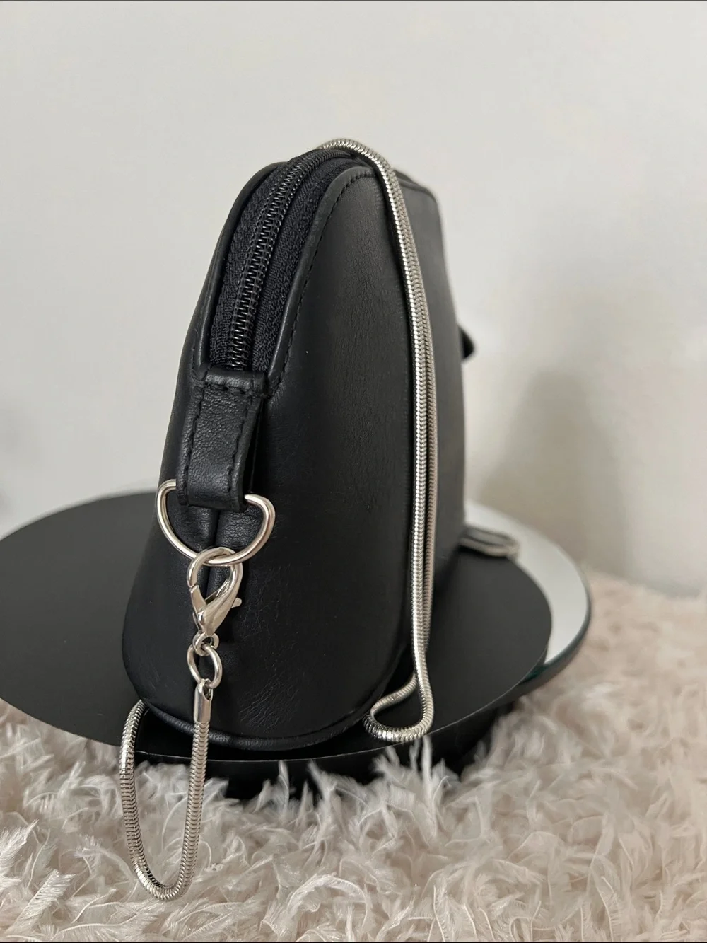 COACH Vintage Black Leather Upgraded Cosmetic Pouch